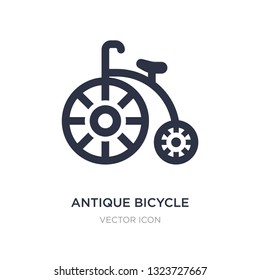 antique bicycle icon on white background. Simple element illustration from Transport concept. antique bicycle sign icon symbol design.