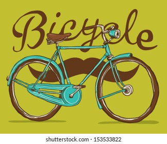 Antique bicycle and mustache