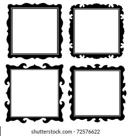 antique black ornate frames set