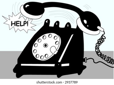 antique black telephone
