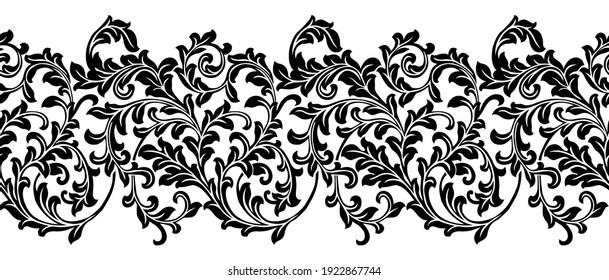 Antique black and white decorative border design