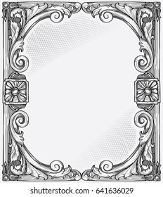 Antique Black And White Decorative Frame