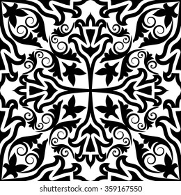 antique black and white pattern seamless