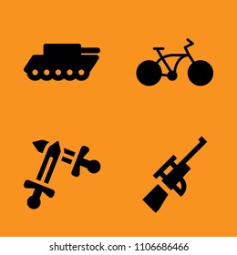 antique, blade, chain and element icons set. Vector illustration for web and design