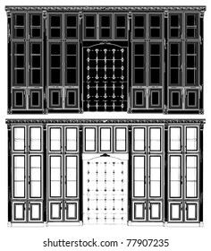 Antique Bookshelf Vector 02