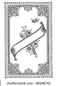 antique border engraving, scalable and editable vector illustration