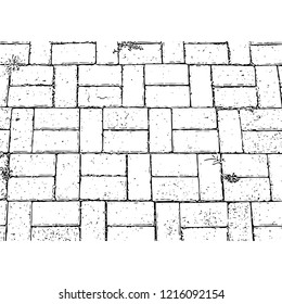 Antique brick wall texture. Grunge old stone packground. Vector pattern.