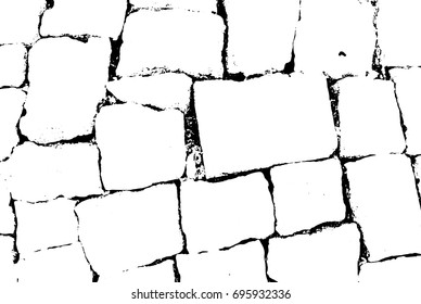 Antique brick wall texture. Grunge old stone packground. Vector pattern.