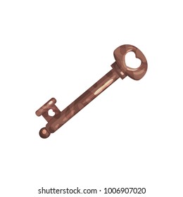 Antique bronze old key vector Illustration