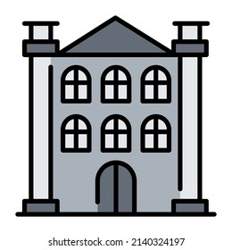 antique building vector illustration isolated on white background. Architecture business concept.