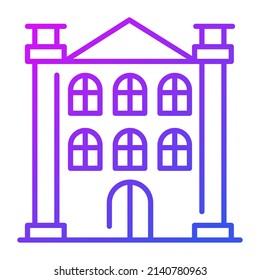 antique building vector illustration isolated on white background. Architecture business concept.