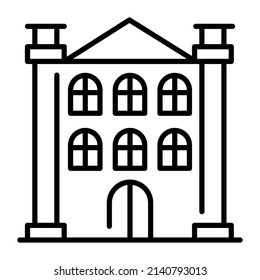 antique building vector illustration isolated on white background. Architecture business concept.
