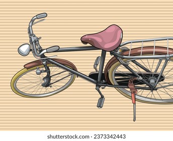 Antique bycicle vector shape suitable for background design.