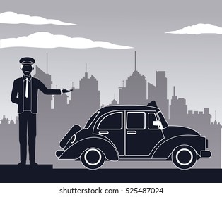 antique cab car driver service public pictograh