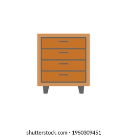 Antique cabinet furniture icon in color icon, isolated on white background 