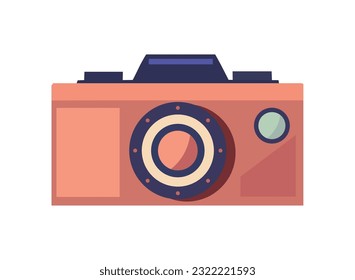 antique camera on white icon isolated