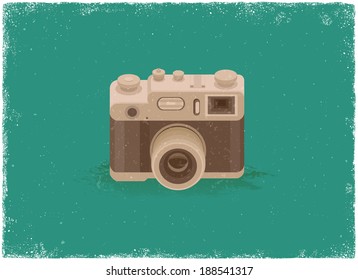 Antique camera in vintage vector style