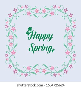 Antique card design, with beautiful leaf and wreath frame, for happy spring greeting card design. Vector
