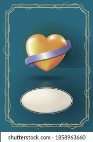 Antique card and heart image template can add different blessing message use for discount direct mail   advertising vector illustrator graphic EPS 10