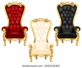 Antique chair throne single chair
 Luxury furniture three color set