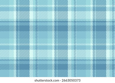 Textura de fondo de cuadros antiguos, alfombra textil sin patrón. Tela sarga tartán de Vector a cuadros en color cian y paleta de colores claros.