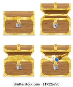 antique chest vector illustration isolated on white background