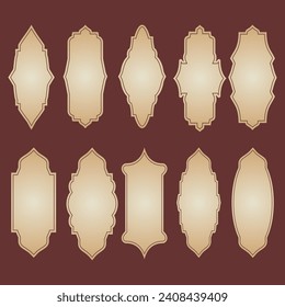 Antique classic frames collection, vintage border set template 