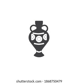 Antique clay vase vector icon. filled flat sign for mobile concept and web design. Ancient amphora glyph icon. Symbol, logo illustration. Vector graphics