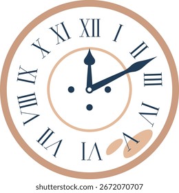 Ilustración vectorial de la cara del reloj antiguo