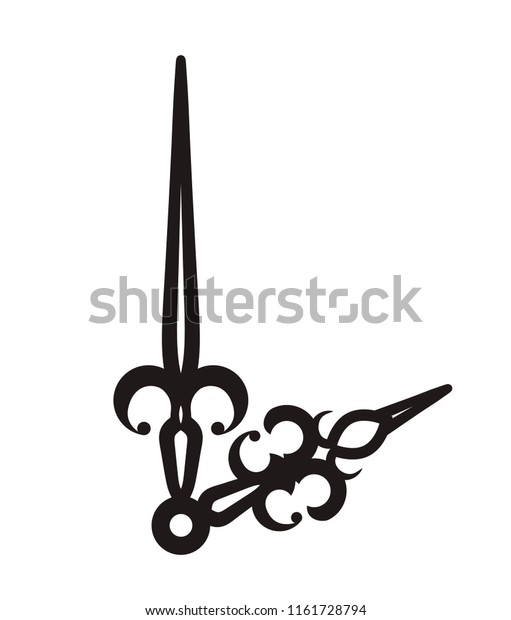 Antique Clock Hands Silhouette Isolated On vector de stock (libre de