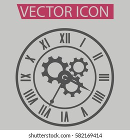 Antique clock icon isolated sign symbol and flat style for app, web and digital design.