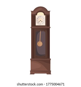 Icono de dibujos animados aislados de reloj antiguo. Ilustración vectorial reloj viejo sobre fondo blanco. Icono de ilustración de dibujos vectores reloj antiguo.