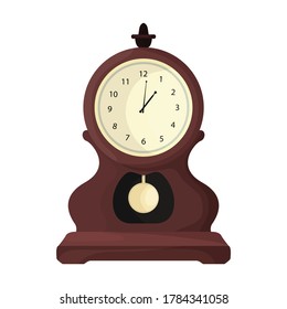 Icono de dibujos animados aislados de reloj antiguo. Ilustración vectorial reloj viejo sobre fondo blanco. Icono de ilustración de dibujos vectores reloj antiguo.