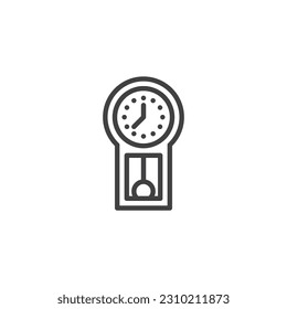 Icono antiguo de la línea de reloj. signo de estilo lineal para concepto móvil y diseño web. Icono del vector de contorno del reloj de péndulo. Símbolo, ilustración del logotipo. Gráficos vectoriales