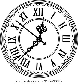 Antique Clock Line Vector Illustration Isolated Stock Vector (Royalty ...