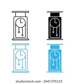 Antique clock vector icon illustration sign