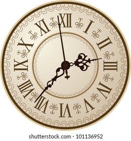 Antique clock. Vector illustration/