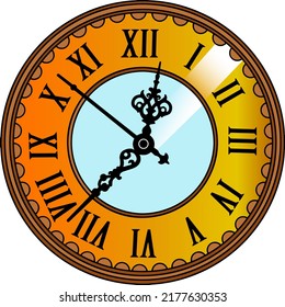 antike Uhr, Vektorgrafik einzeln auf weißem Hintergrund