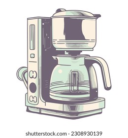 Antike Kaffeemaschine symbolisiert einheimische Küchensymbol einzeln