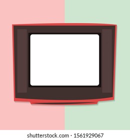 Antique color television isolated on a white background.