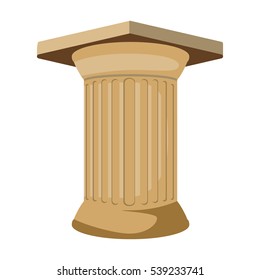 Antique column icon in cartoon style isolated on white background. Greece symbol stock vector illustration.