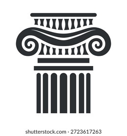Antiguo diseño de íconos de columnas con detalles clásicos en formato de Vector para diversos usos en el arte y la decoración