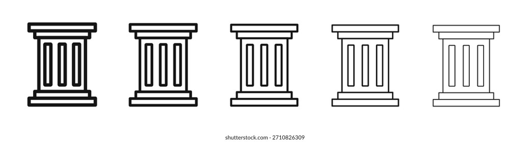 Diseño antiguo del icono de la columna, logotipo, App, UI. Ilustración vectorial, EPS
