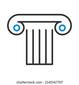 Antique Column Icon. Editable Bold Outline With Color Fill Design. Vector Illustration.