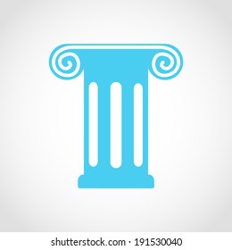 Antique Column Icon Isolated on White Background