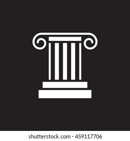 Antique Column icon vector, pilar solid logo illustration, pictogram isolated on black