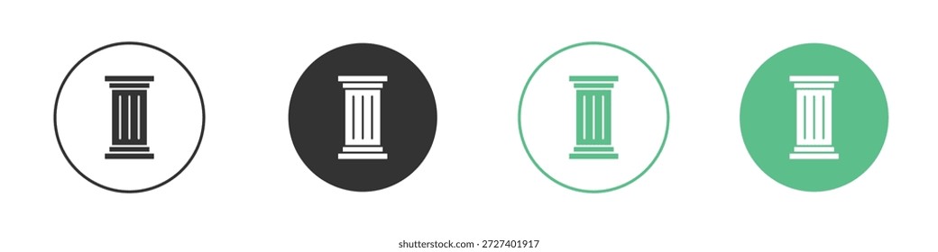 Conjunto de conceitos de ícones de Coluna Antiga. Ilustrações de vetor de glifo