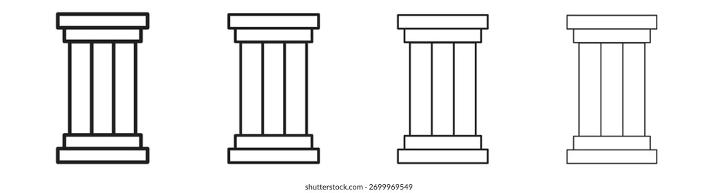 Iconos antiguos de la columna. colección editable del icono del trazo.
