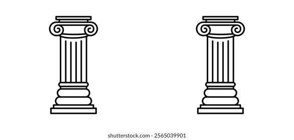 Antique Column icons in outline and fill. vector illustration for ui.
