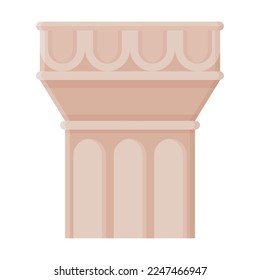 Antique column illustration. Greek or Roman stone or marble pillars, Corinthian or Ionic orders on white background. Architecture, history, ancient Greece concept